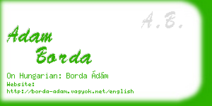 adam borda business card