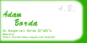 adam borda business card